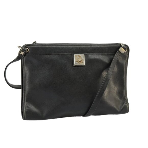 Christian Dior Shoulder Bag Leather Black Auth - Picture 1 of 16